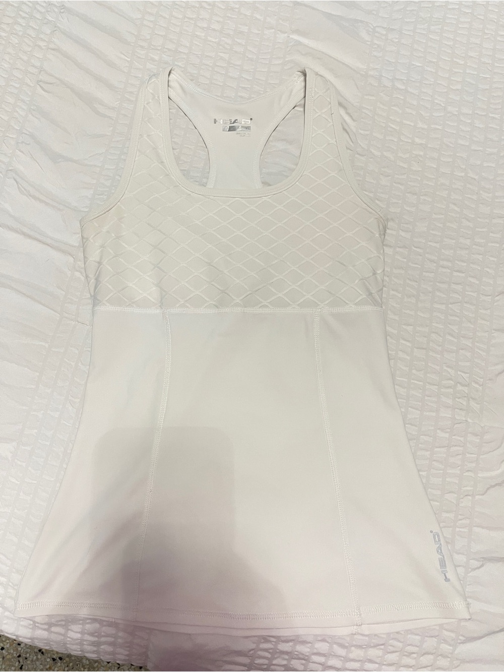 Head White Quilted-Back Racerback Tank